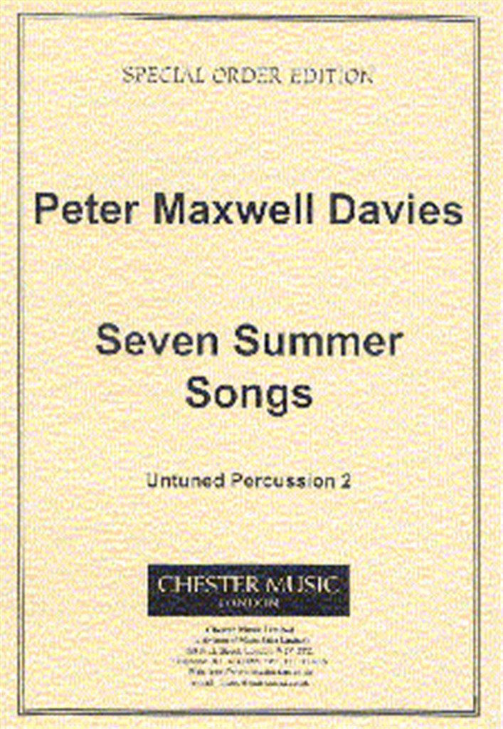 Seven Summer Songs - Untuned Percussion 2
